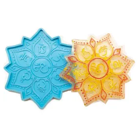 1 piece Silicone Mandala coaster resin mold, Mandala Mat Mold DIY Coaster Mold Shiny Resin Mold For Home Decoration 10385750