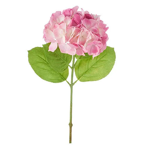 19" Real Touch Bright Pink Hydrangea Stem