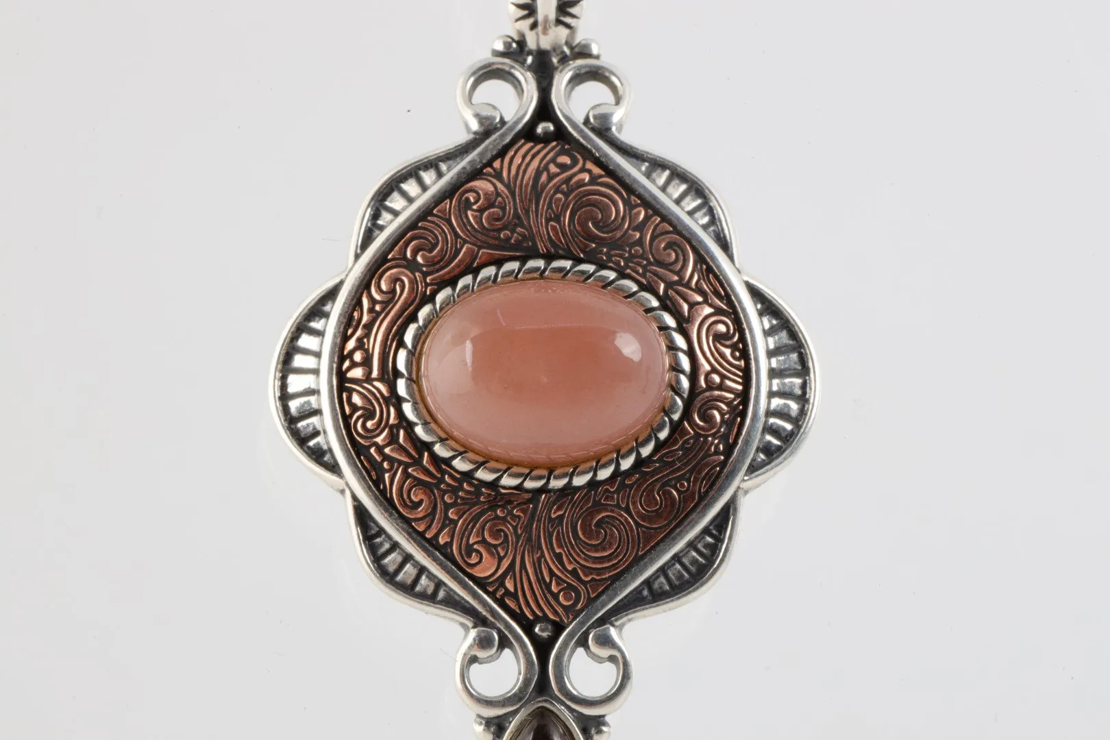 20" Carolyn Pollack 925 Silver & Copper Moonstone & Necklace (73.45g.)