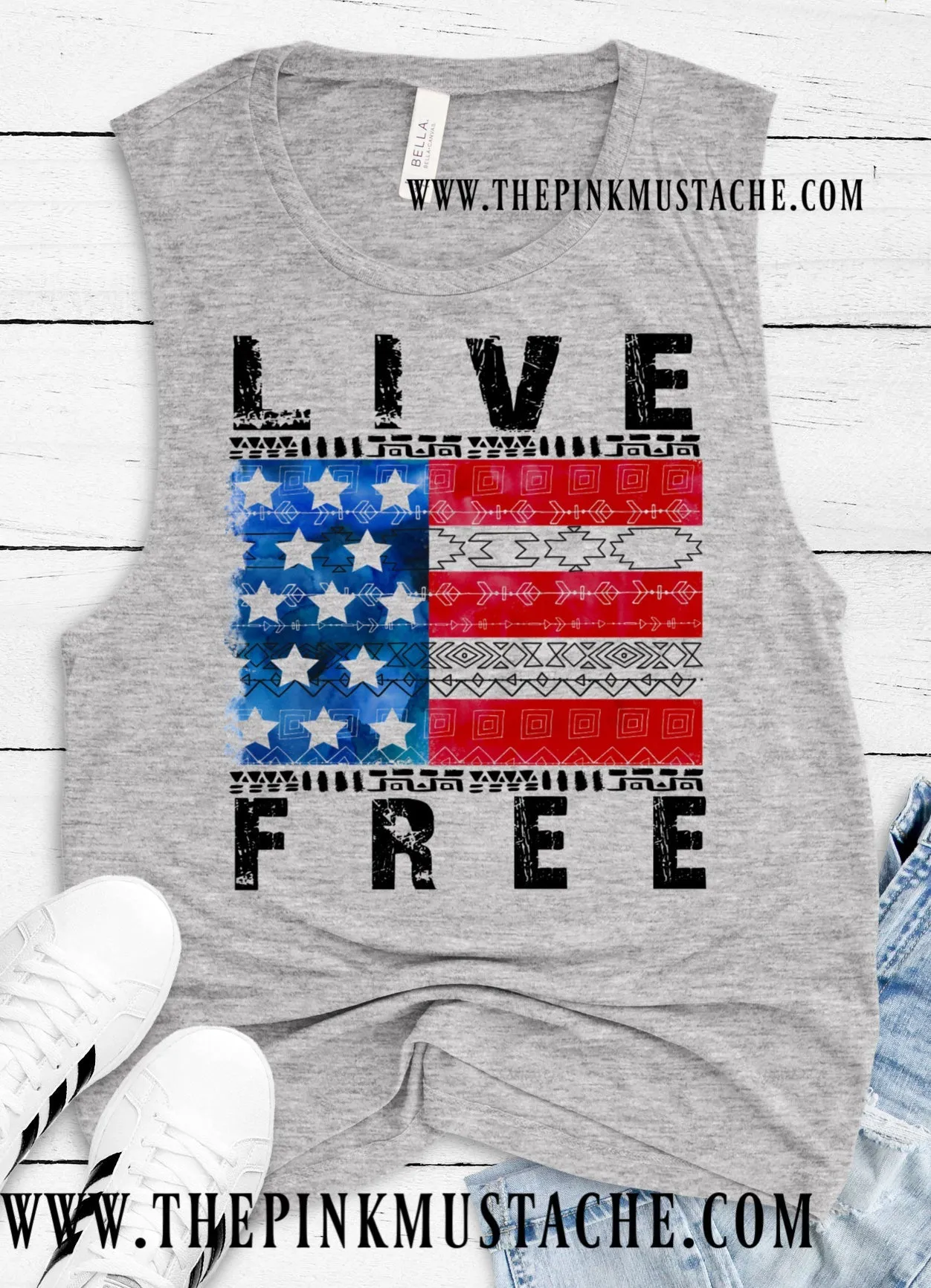 4th Of July Merica Tank Top / Memorial Day Tank / Live Free Flag Tank Top