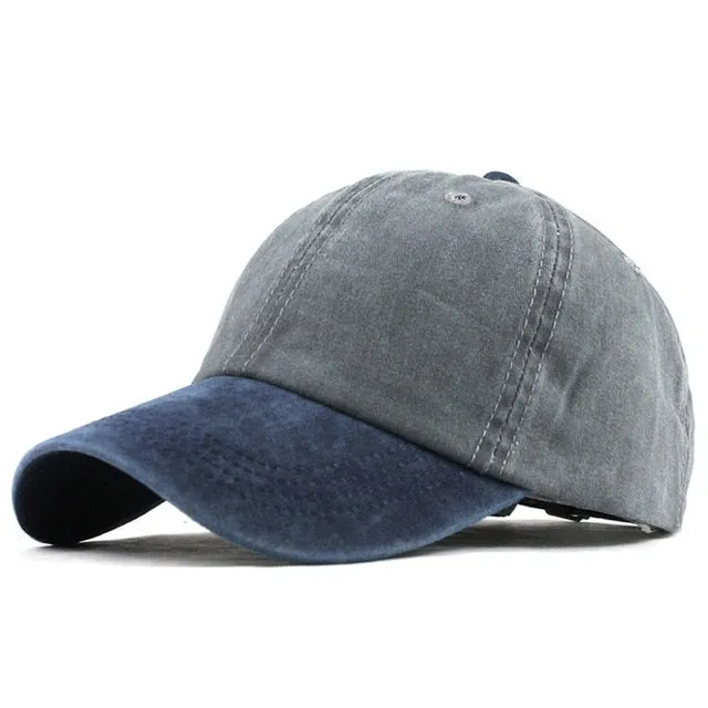 9 colors Washed Denim Two Color Snapback Baseball Cap