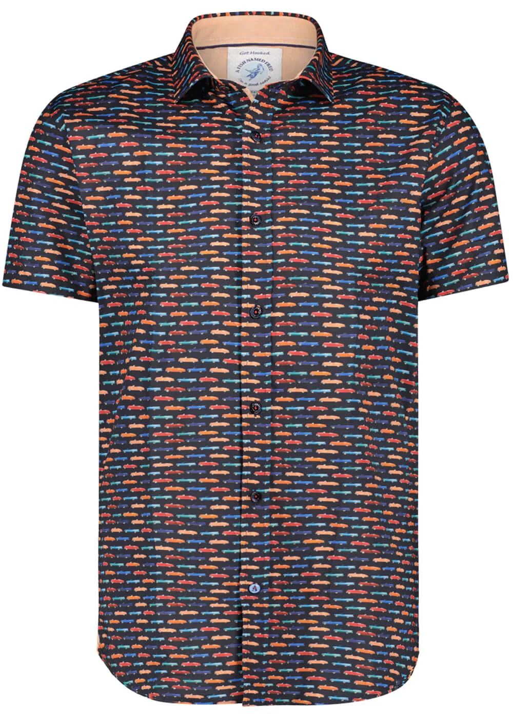 A Fish Named Fred Cadillac Short Sleeve Shirt Navy