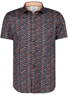 A Fish Named Fred Cadillac Short Sleeve Shirt Navy