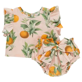 Abigail 2-Piece Set | Pink Botanicals Oranges