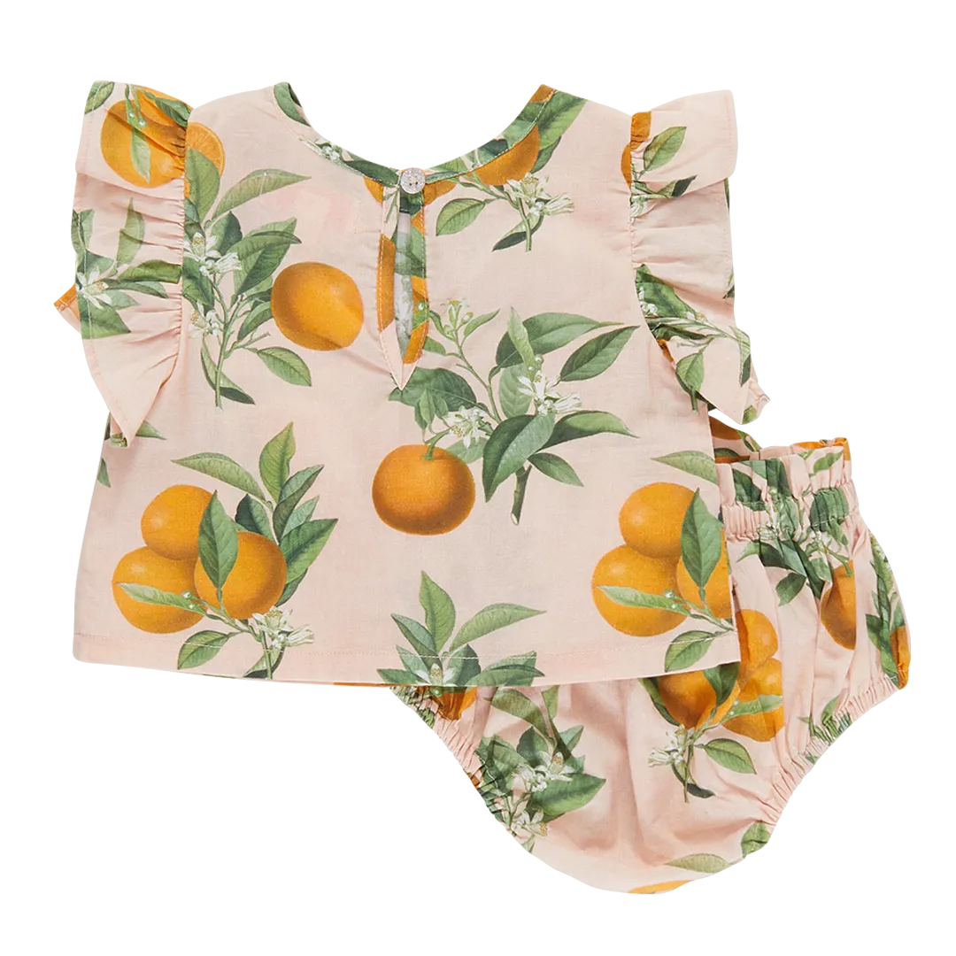 Abigail 2-Piece Set | Pink Botanicals Oranges