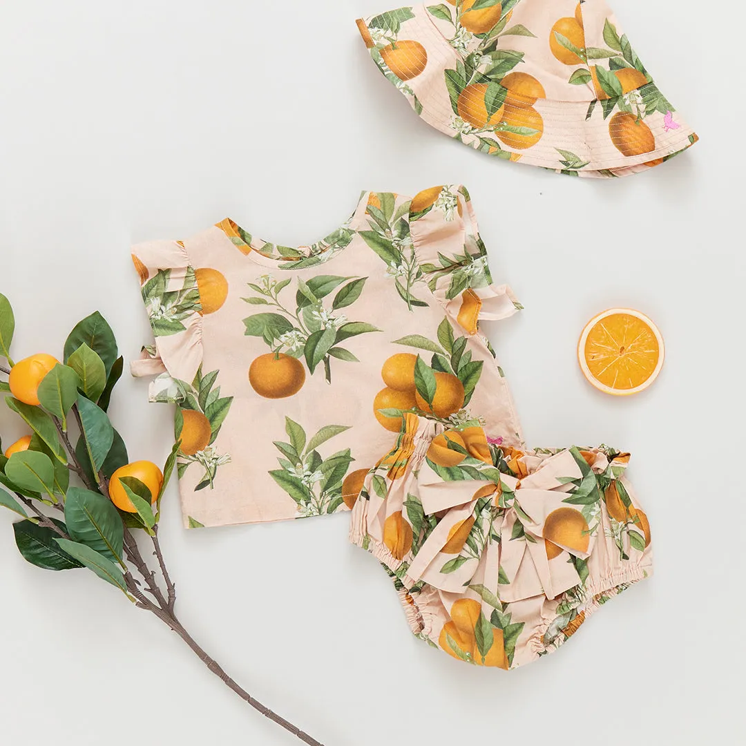 Abigail 2-Piece Set | Pink Botanicals Oranges