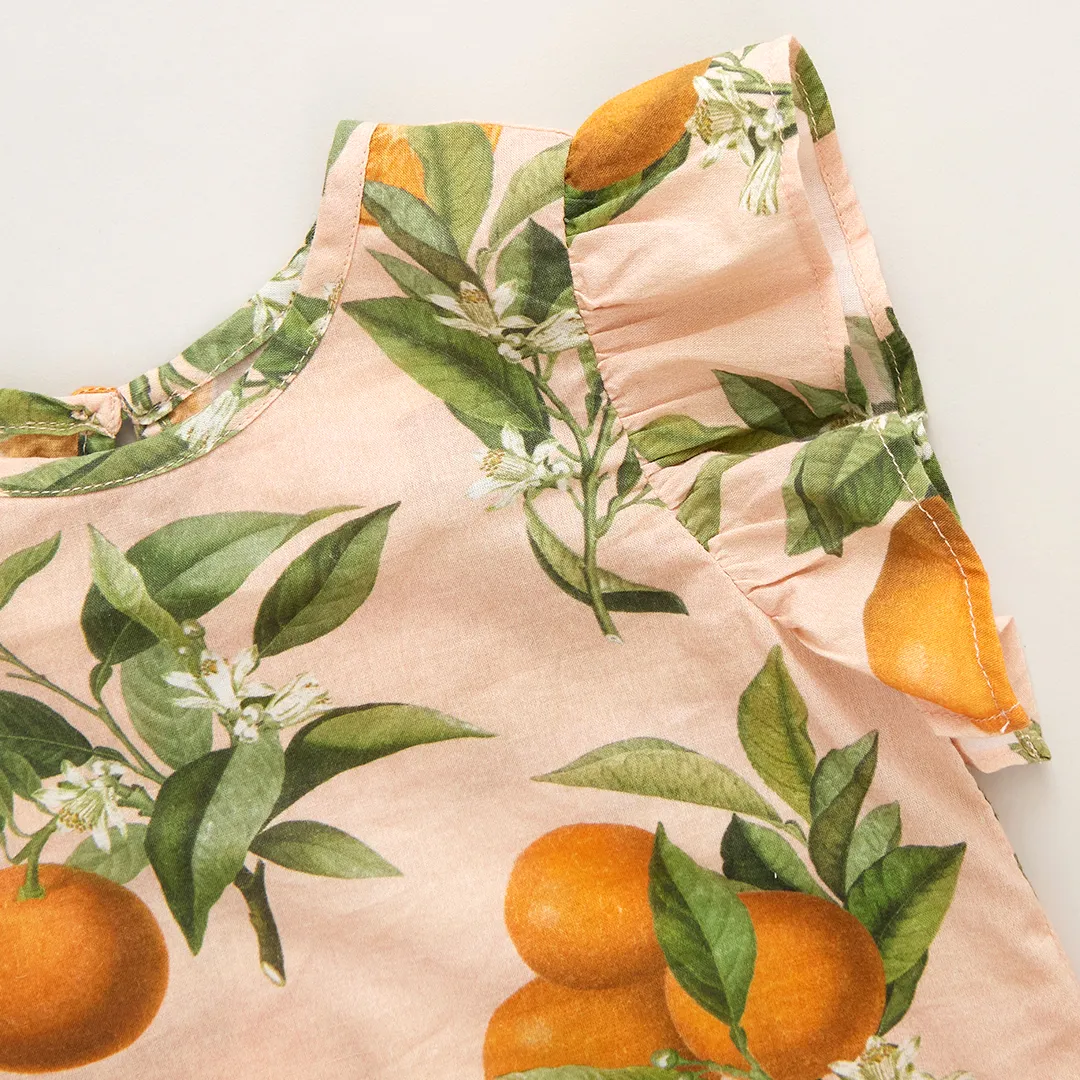 Abigail 2-Piece Set | Pink Botanicals Oranges