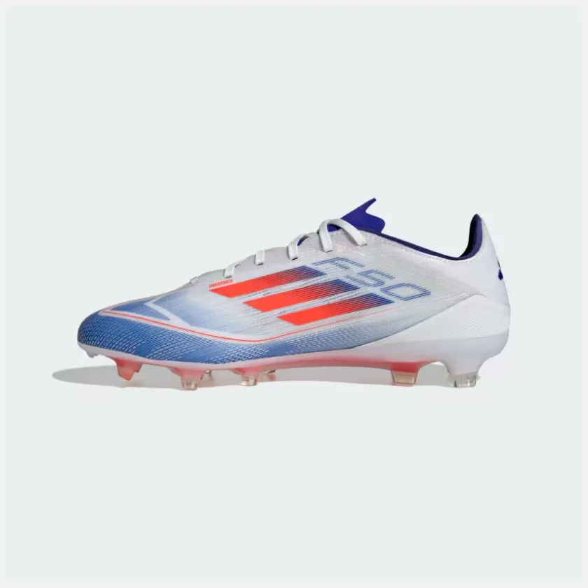 Adidas F50 Pro Firm Ground Football Shoes -Cloud White/Solar Red/Lucid Blue