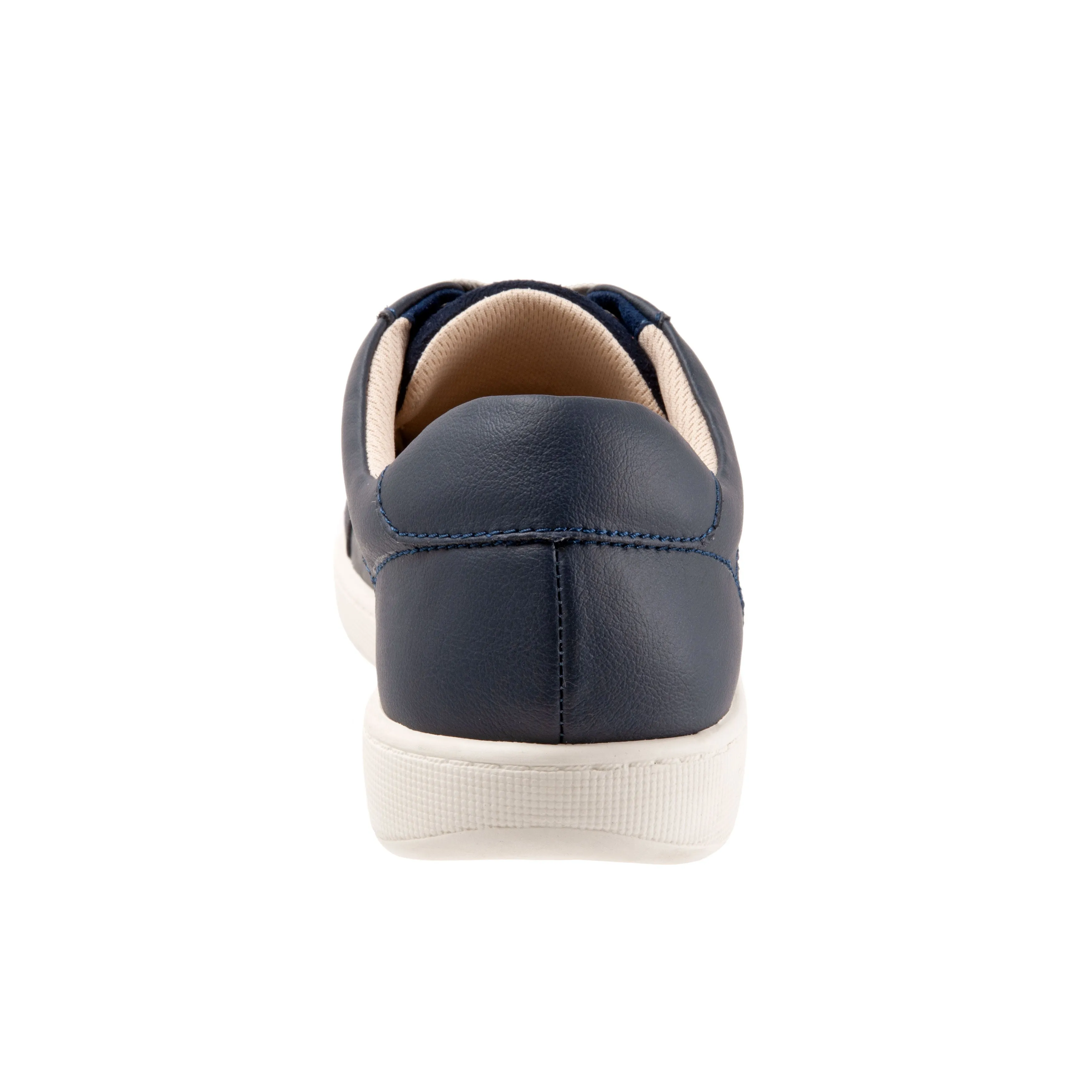 Adore Navy Quilted Leather Lace-up Casuals