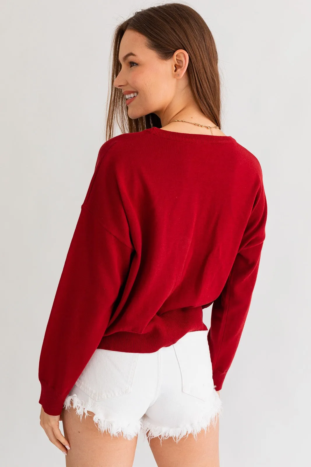 Alabama Game Day Light Weight Burgundy and White Sweater