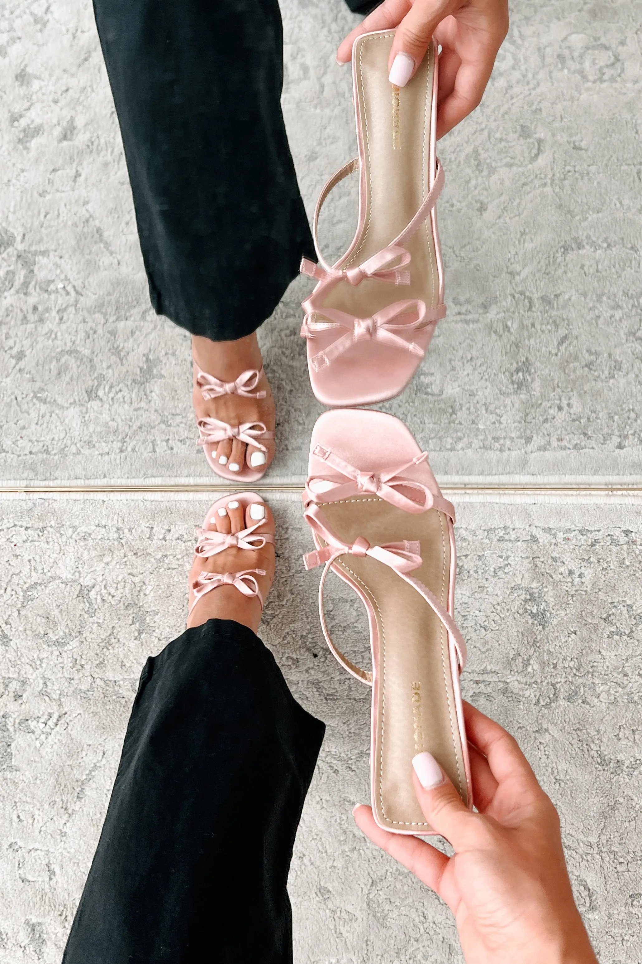 All The Frills Bow Strap Heels (Pink)