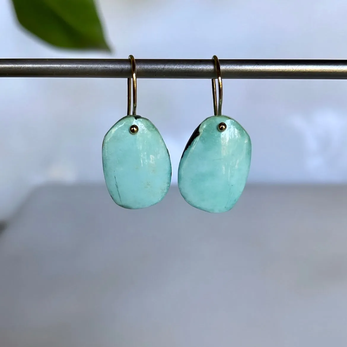 Almost ovals turquoise earrings