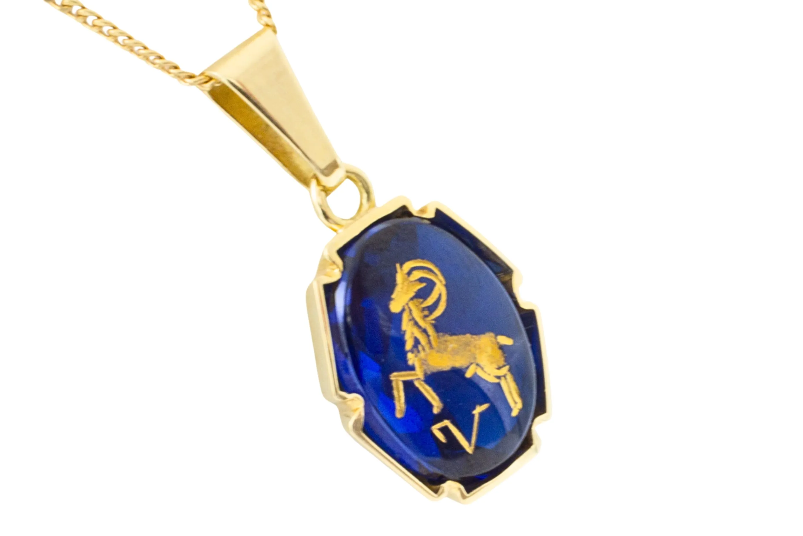 Aries zodiac pendant and chain