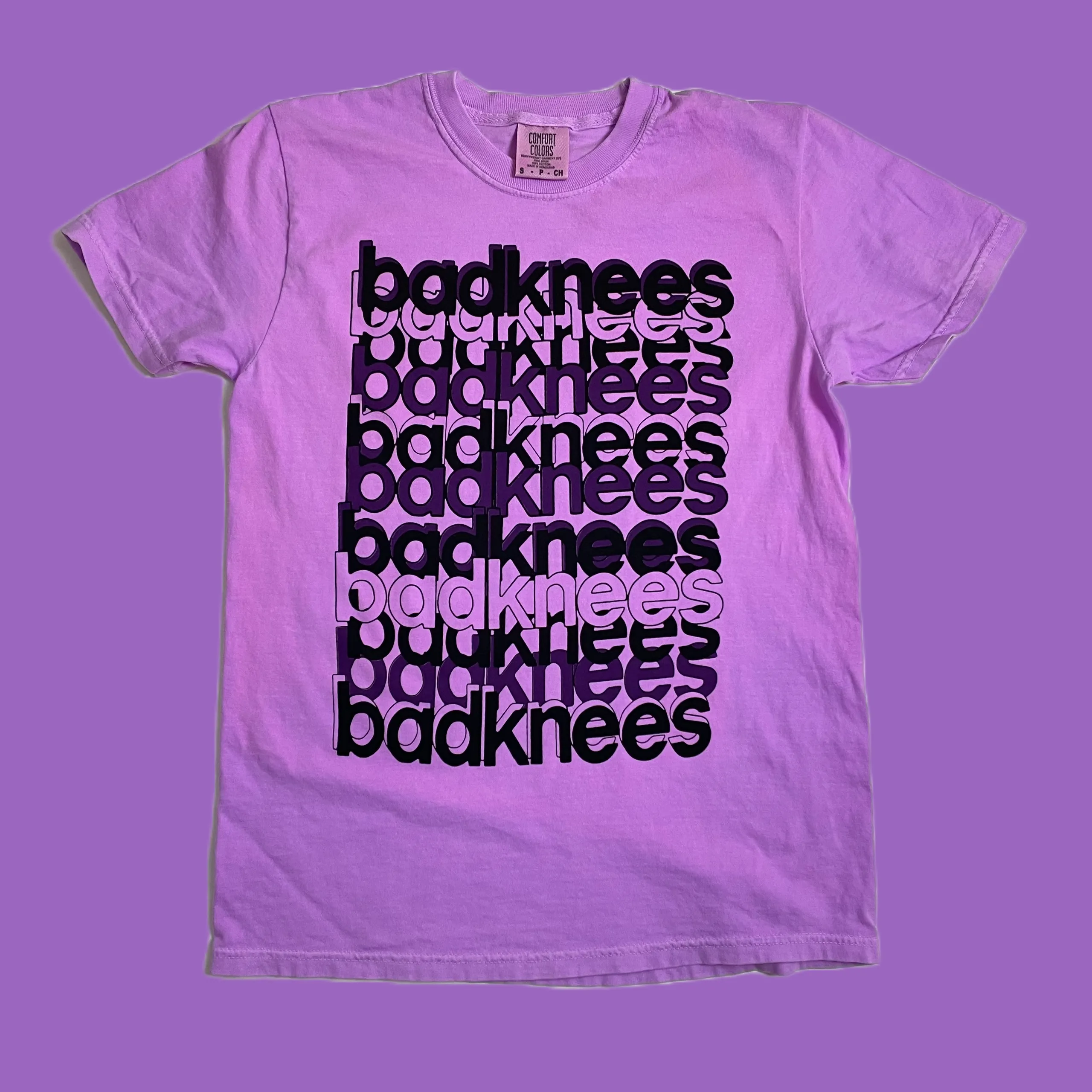 badknees LINES T-shirt - Neon Purple