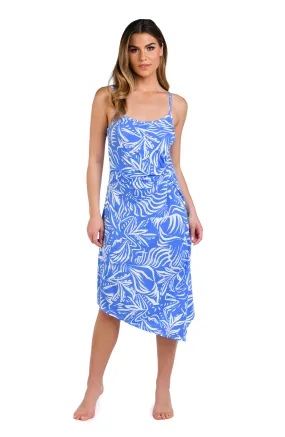 Beachside Bay Asymmetrical Draped Midi Dress