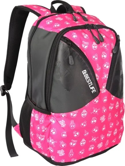 Bestlife Campus Skulls Laptop Backpack for 15,6" | Pink