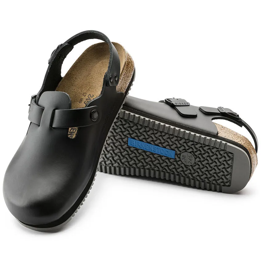 Birkenstock UNISEX Tokio Super Grip Leather (Black - Wide Fit)