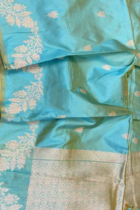 Blue Banarasi Handloom Pure Katan Silk Saree