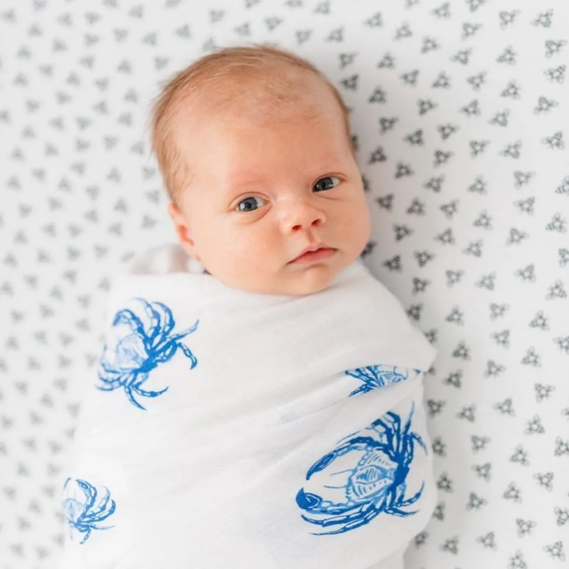 Blue Crab Baby Muslin Swaddle Blanket