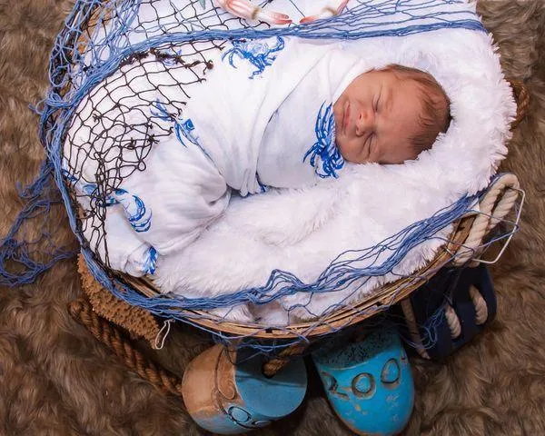 Blue Crab Baby Muslin Swaddle Blanket