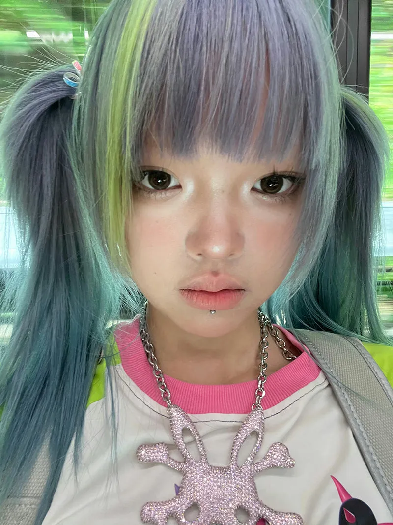 Blue gradient green wig  KF11162