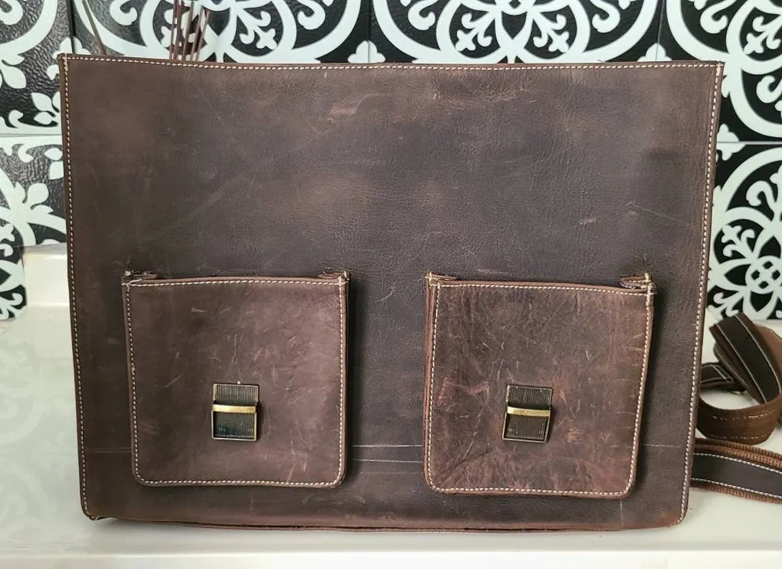 Buffalo Leather Office Messenger Bag