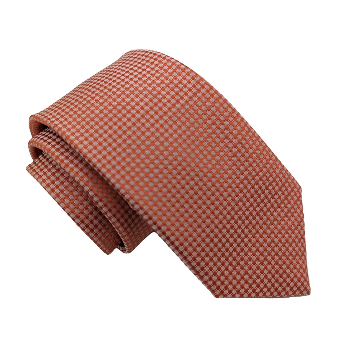 Burnt Orange Patterned Wedding Tie