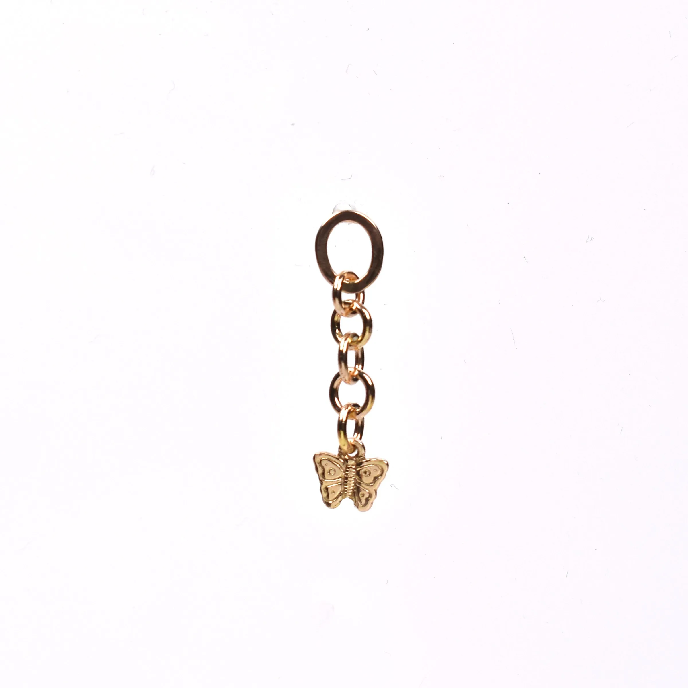 Butterfly Chain Link Drop Earring •  14k yellow gold