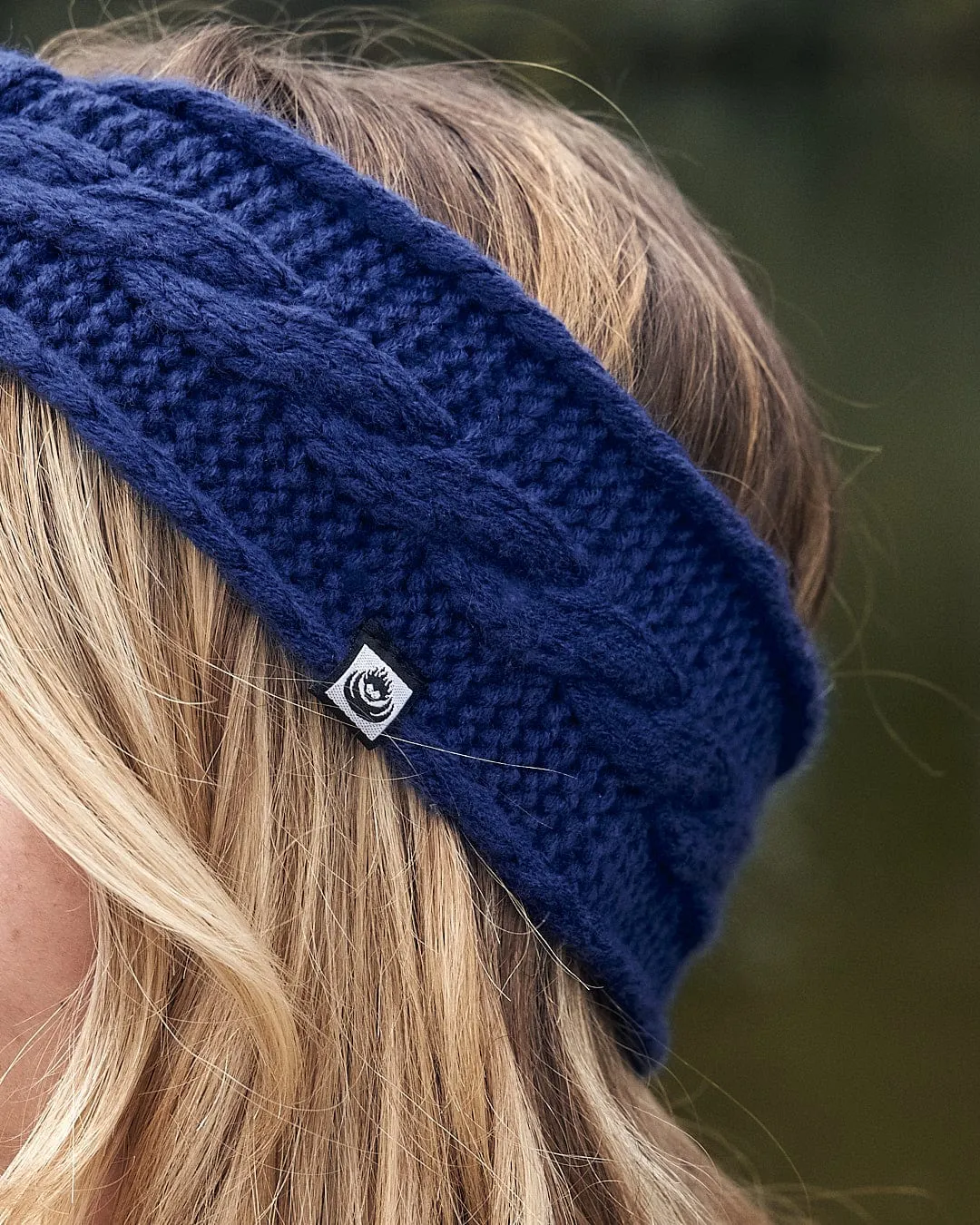 Cable - Knitted Headband - Blue