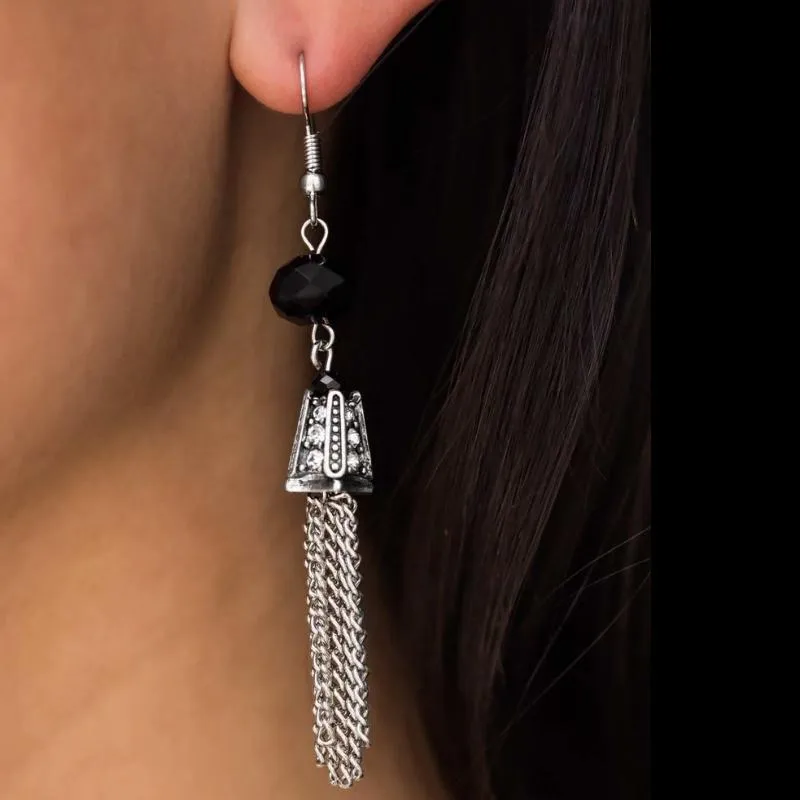 Can I Borrow a Cup of Shimmer Black Earrings