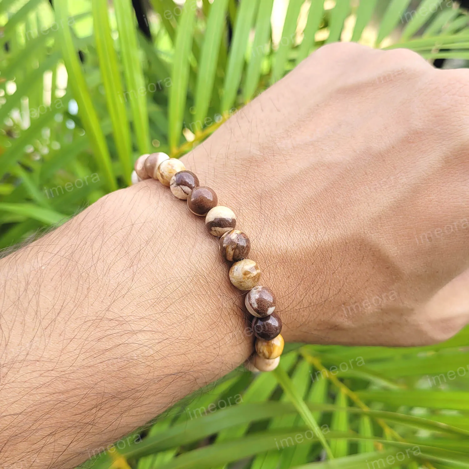 Certified Peanut Jasper 8mm Natural Stone Bracelet