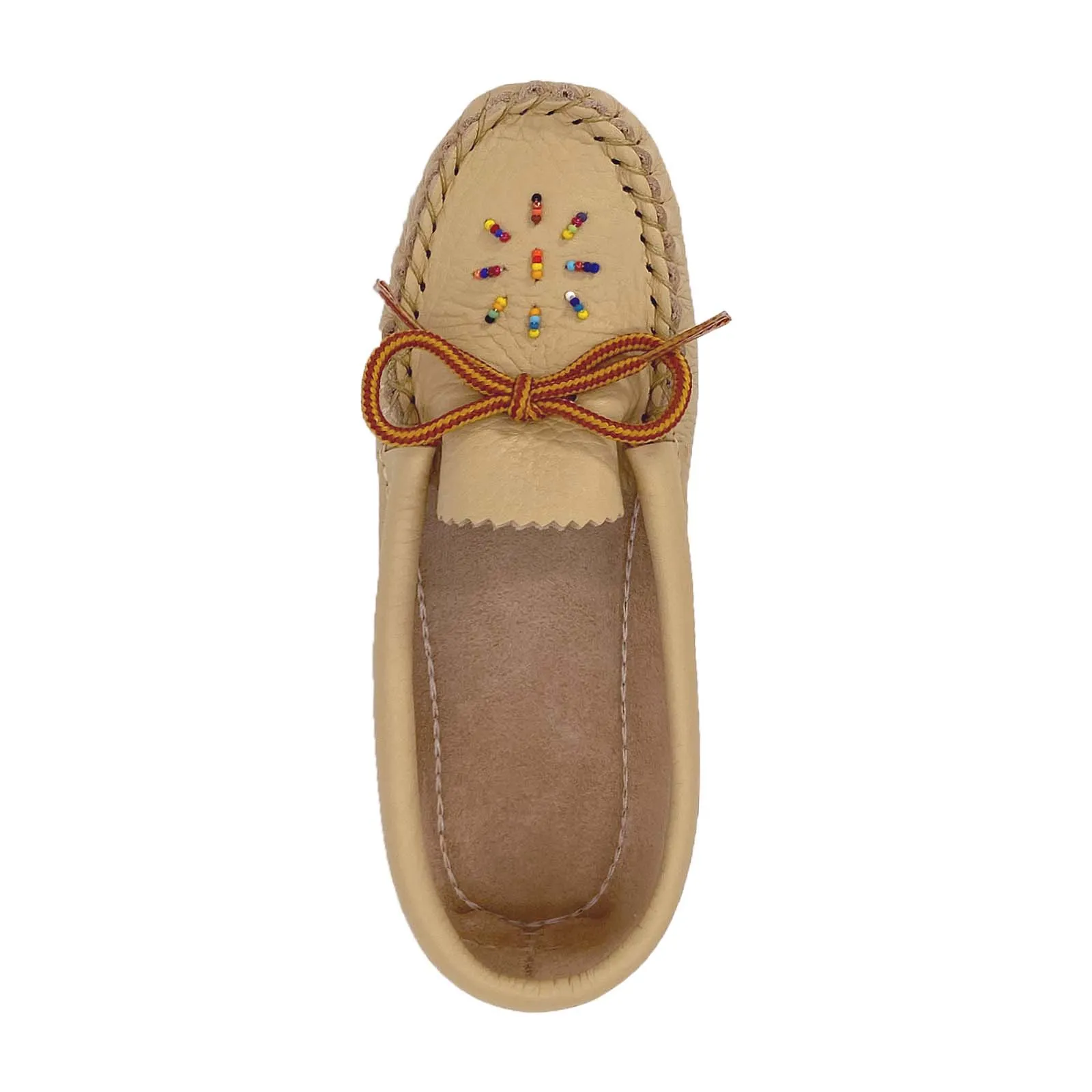 Children's Crepe Sole Leather Beaded Moccasins