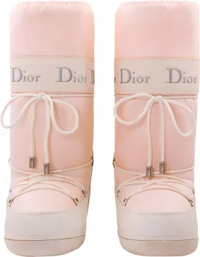 Christian Dior Pink Logo Moon Boots