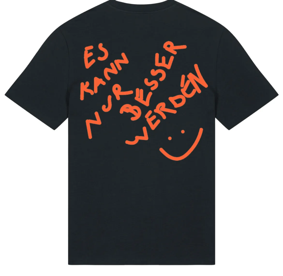 Das Wetter-Shirt »Es kann nur besser werden« (Schwarz & Orange)