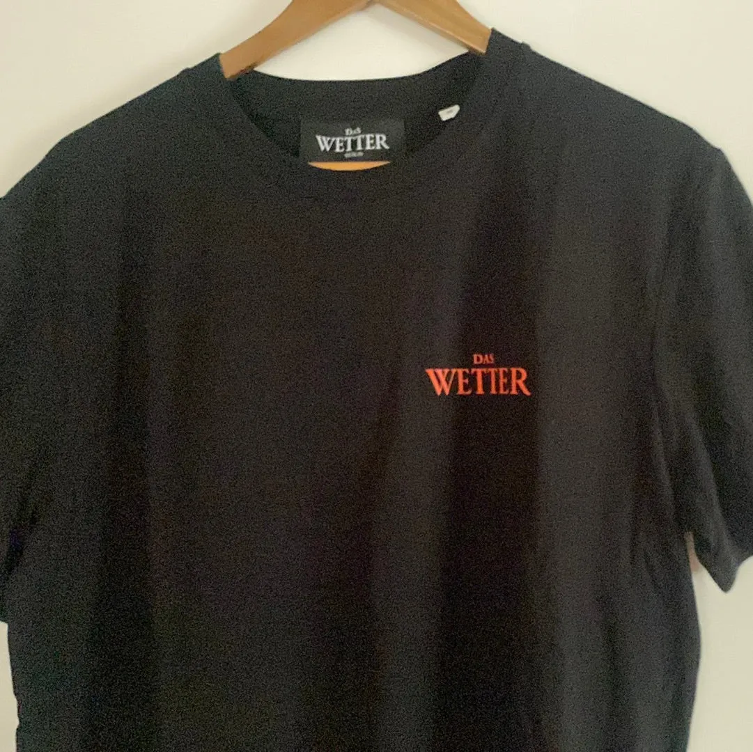 Das Wetter-Shirt »Es kann nur besser werden« (Schwarz & Orange)