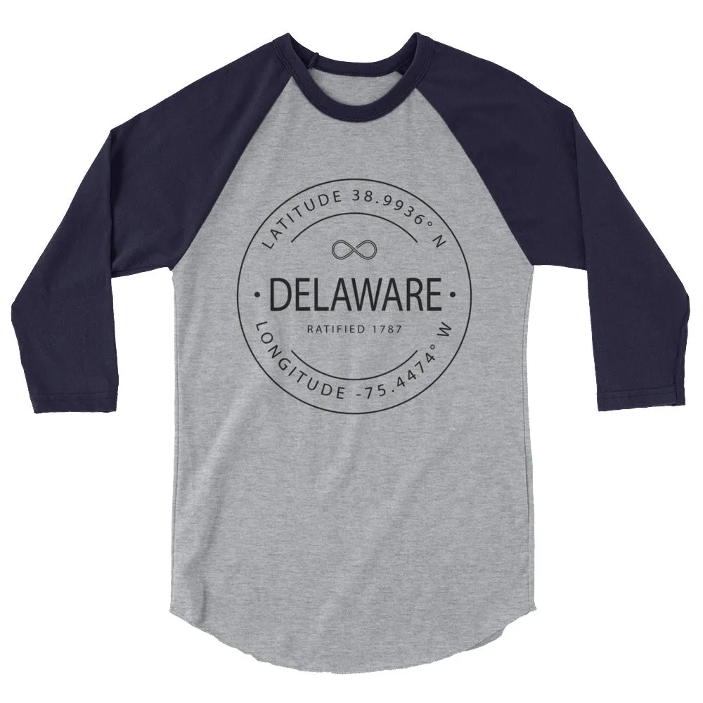 Delaware - 3/4 Sleeve Raglan Shirt - Latitude & Longitude