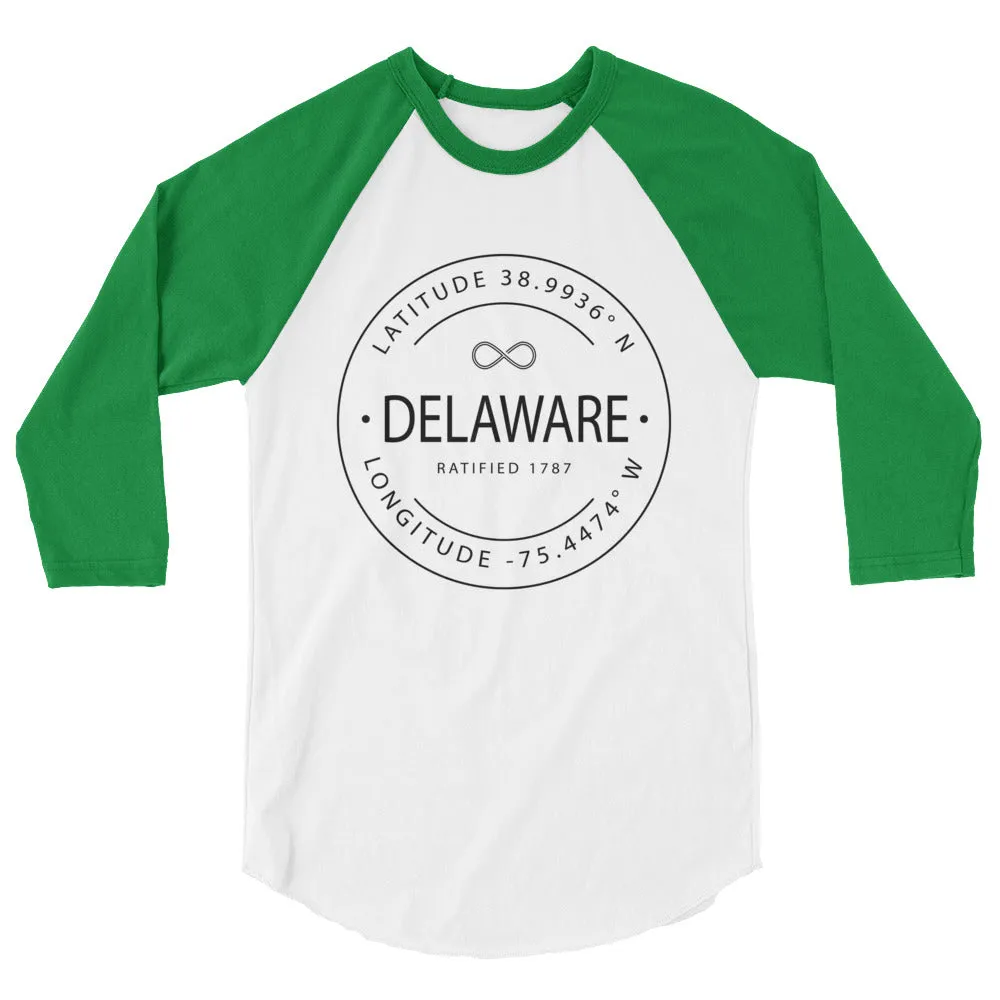 Delaware - 3/4 Sleeve Raglan Shirt - Latitude & Longitude