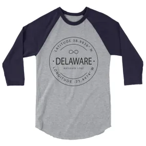 Delaware - 3/4 Sleeve Raglan Shirt - Latitude & Longitude