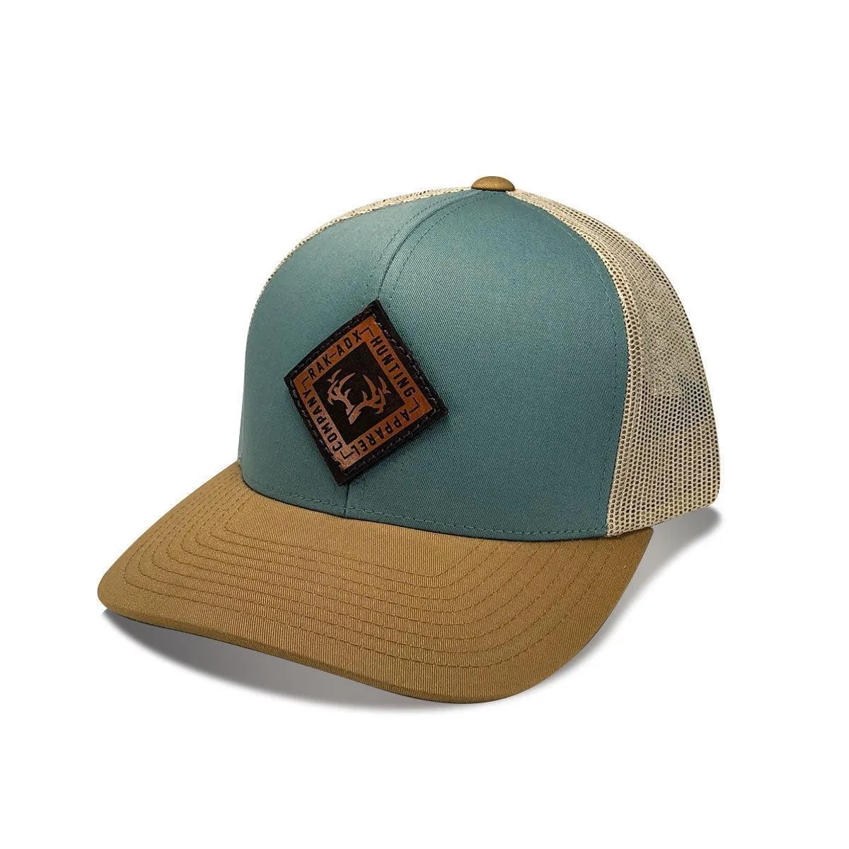 Delta Sky Blue Leather Patch Trucker Hat