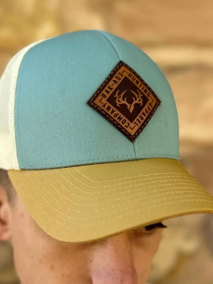 Delta Sky Blue Leather Patch Trucker Hat