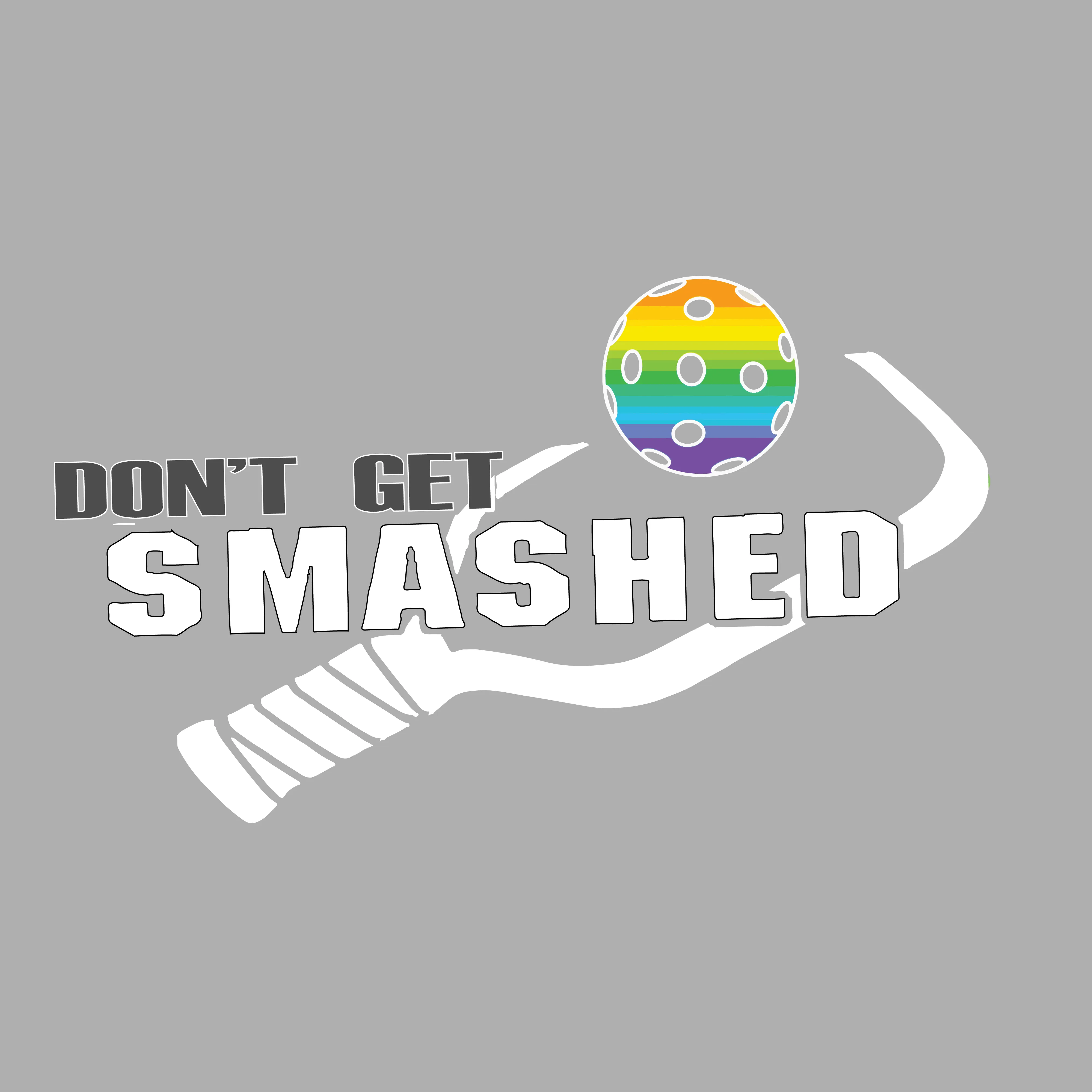 Don't Get Smashed (Pickleball Colors Red Green Rainbow) Customizable | Women's Long Sleeve Scoop Neck Pickleball Shirts | 75/13/12 poly/cotton/rayon