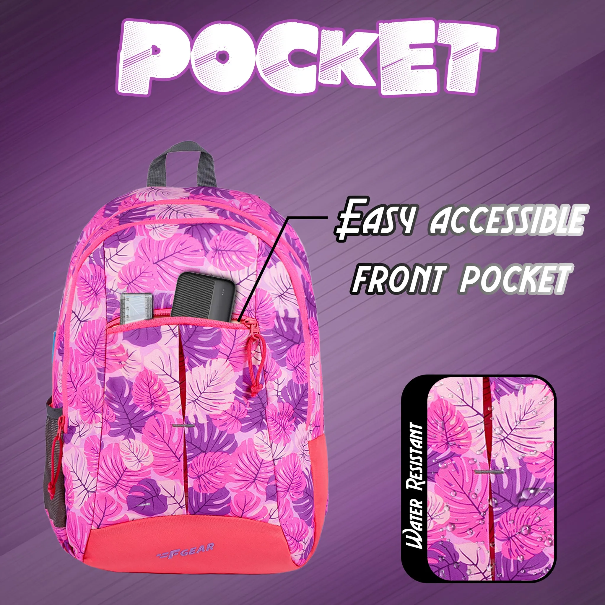 Ellis 17L Tropical pink and purple Backpack