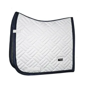 Equestrian Stockholm Dressage Saddle Pad Modern White Navy