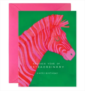 Extraordinary Zebra Birthday Card