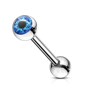 Eyeball Inlaid 316L Surgical Steel WildKlass Barbell Tongue Rings