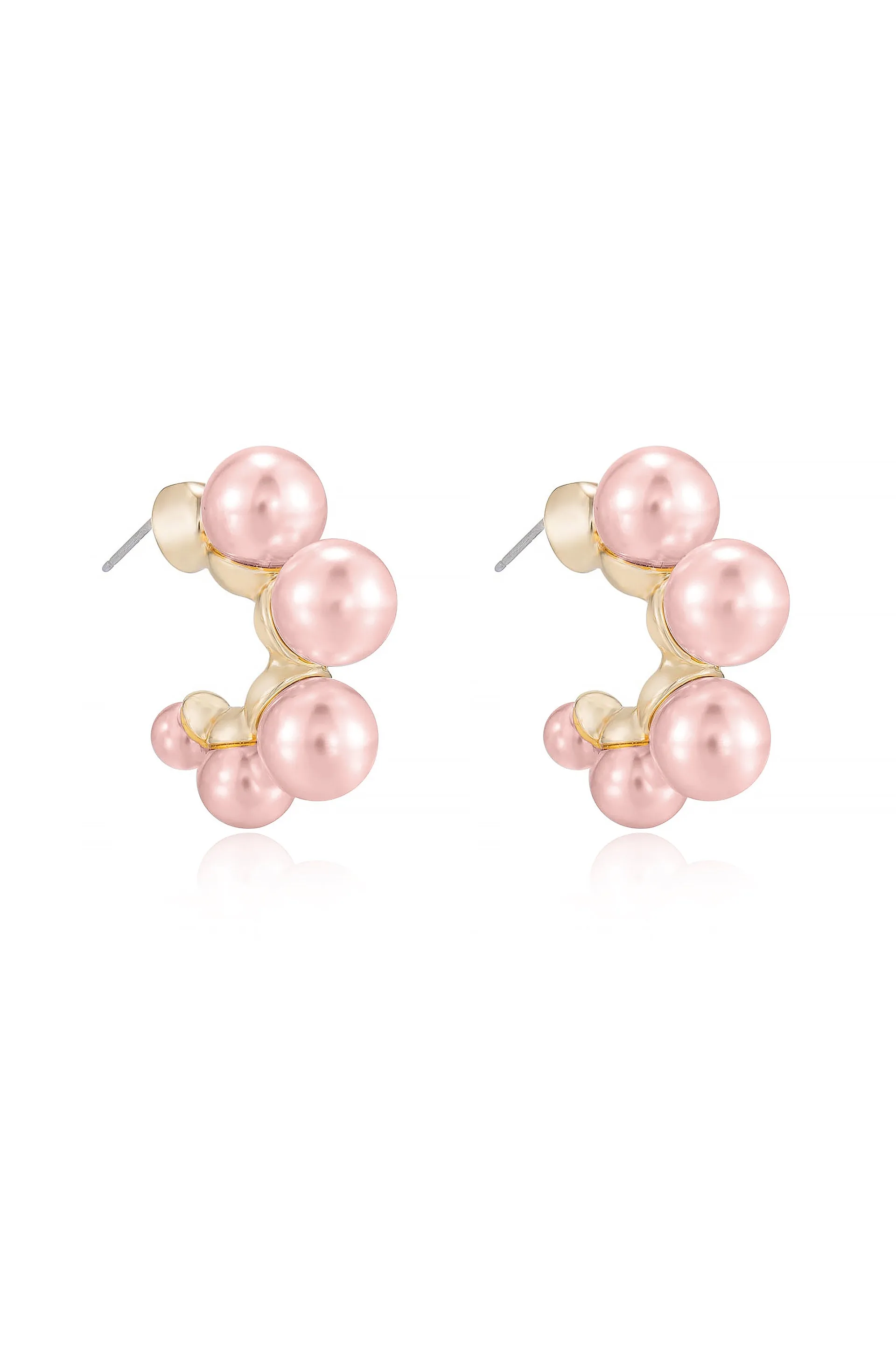 Five Point Pearl Hoop Earrings