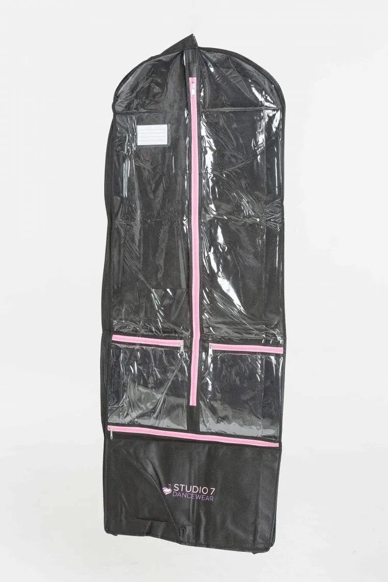 GB01 Long Garment Bag - Black / Pale Pink