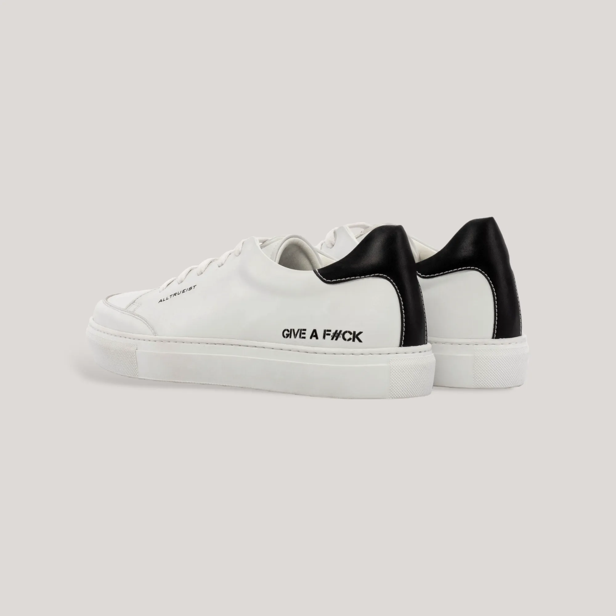 GIVE A F#CK - Special Edition Sneakers - White & Black | Women's