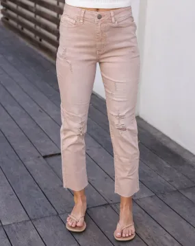 Grace & Lace Mel's Fave Straight Leg Cropped Denim - Blush