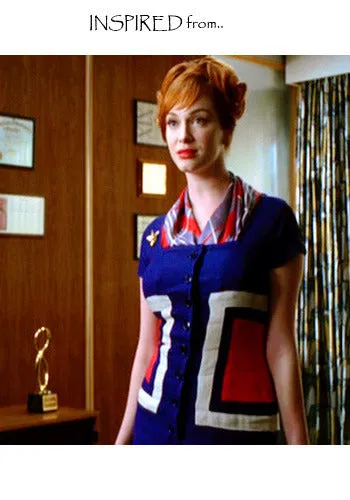 Grace - Joan Holloway pencil dress colorblock